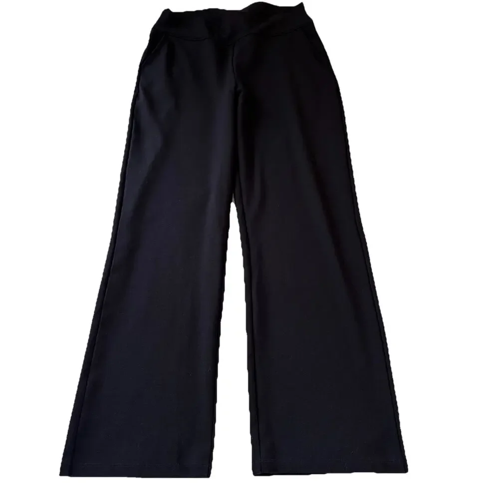 Saint + Sophia Putney Pull On Pants Size 12 Navy Blue Relaxed Straight Pockets - Picture 5 of 16